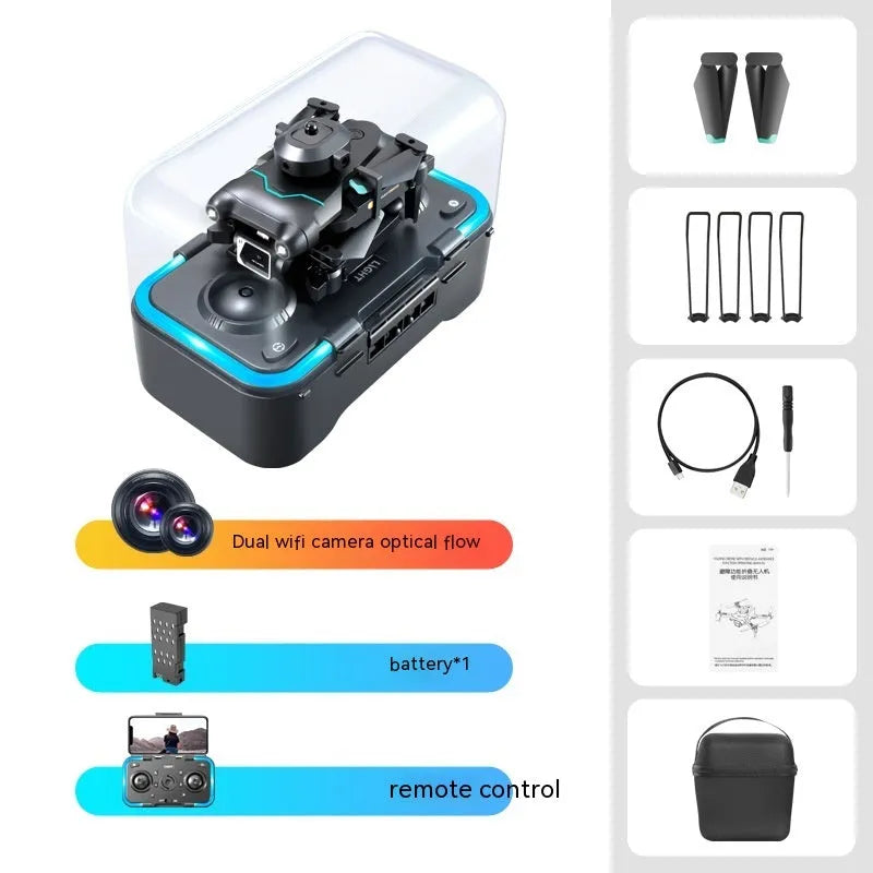 Black S96 four-axis drone with obstacle avoidance and camera under 30cm size