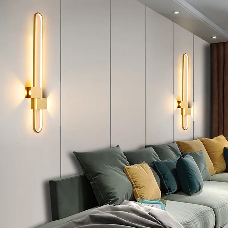 Modern minimalist iron wall lamp with 60cm diameter and warm LED light