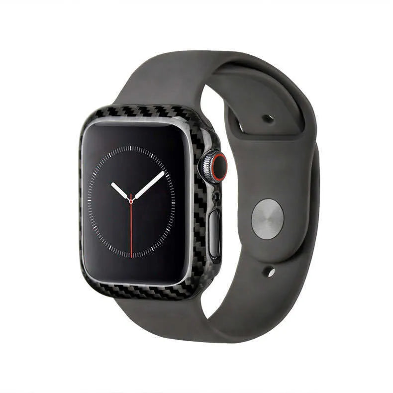 Bright black half wrap leather case on a 44mm Apple Watch 4