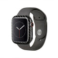Bright black half wrap leather case on a 44mm Apple Watch 4