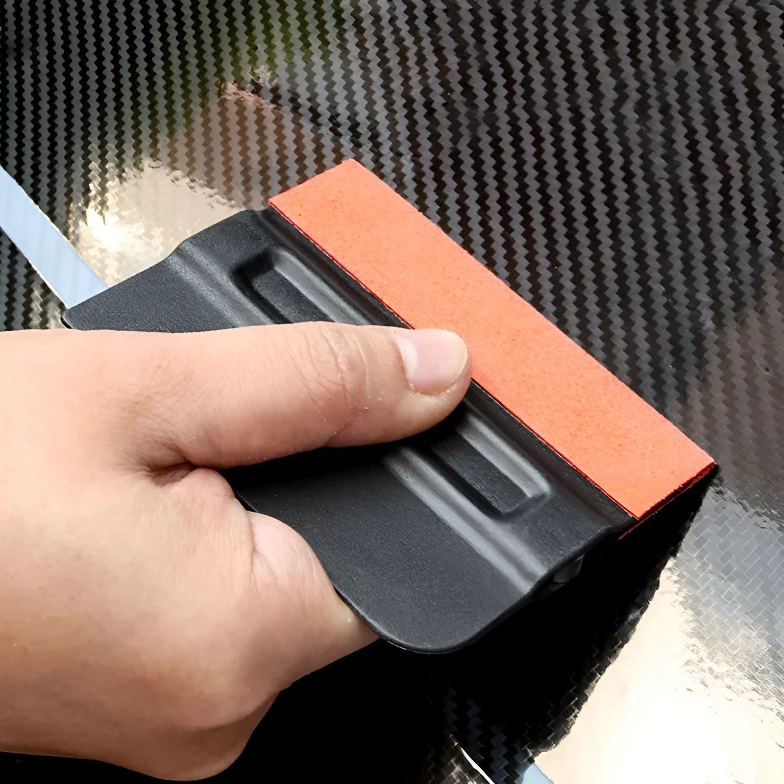 Car vinyl film scraper tool with ABS plastic handle and interchangeable scraping head