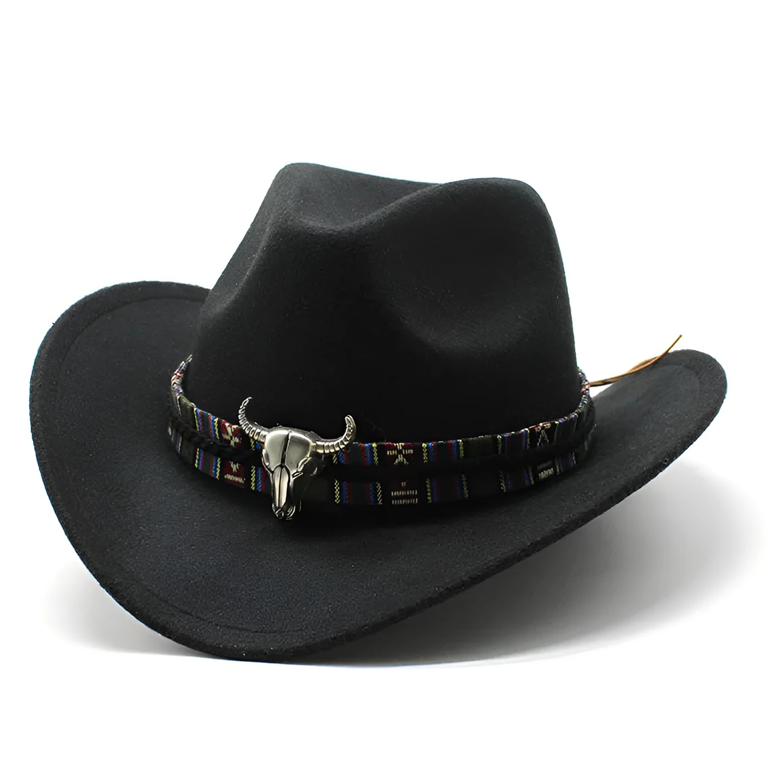 Western cowboy hat with bell crown in polyester fabric available in multiple colours for unisex size M