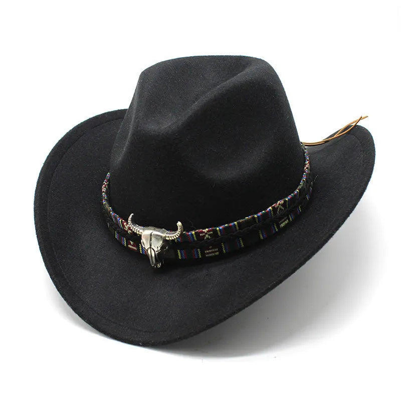 Western cowboy hat with bell crown in polyester fabric available in multiple colours for unisex size M