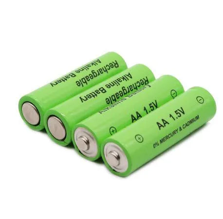 Five industrial-grade alkaline rechargeable AA batteries with 3000mAh capacity