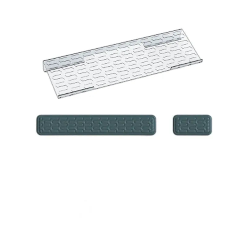 Double-sided ergonomic mouse pad with memory foam wrist rest on a resin base, shown in a solid colour.