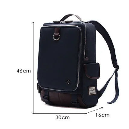 Modern large capacity Oxford cloth backpack in seven colour options showing 30cm width