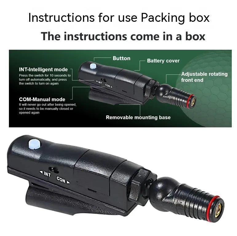 Golf putter laser aiming instrument accessory showing four style configuration options