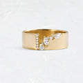 Women's gold electroplated copper ring with shining zircon stone in multiple sizes