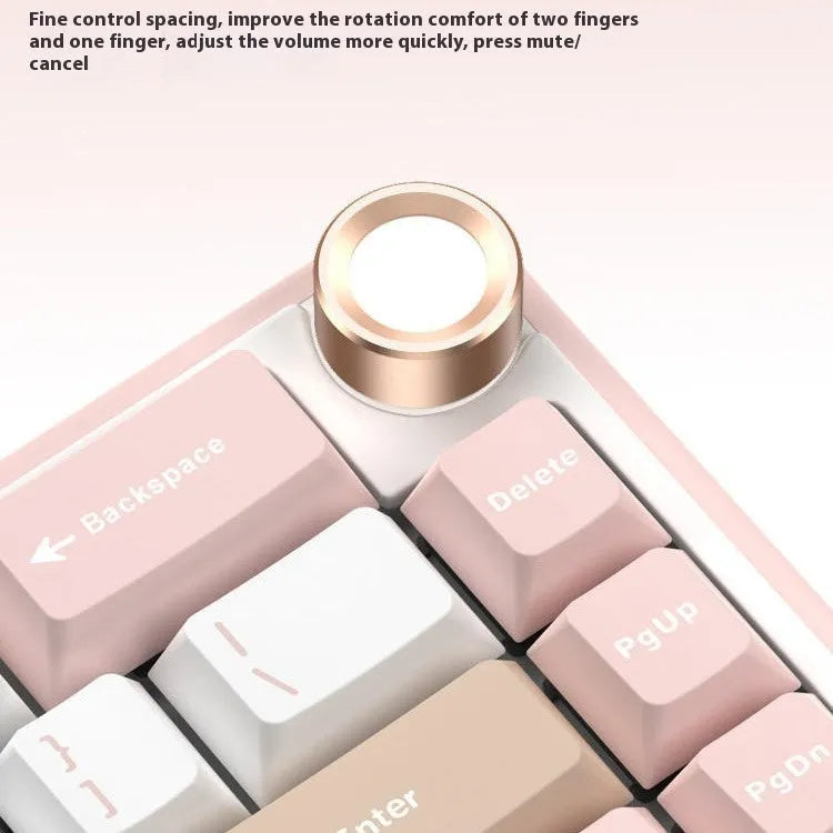 White wireless mechanical keyboard with RGB backlighting and mechanical switches on a desk