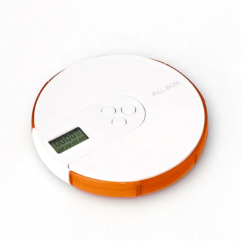 7-compartment alarm clock pill dispenser with medication reminders in multiple colour options
