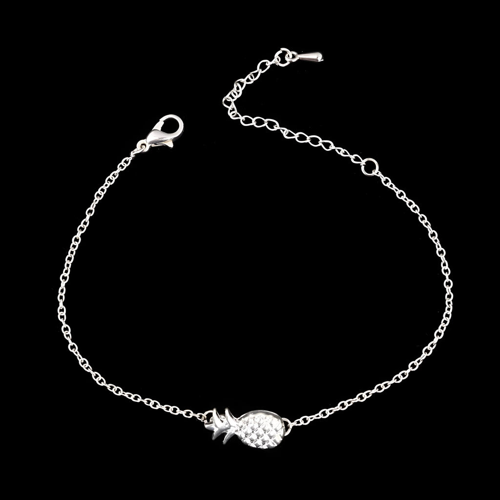 Alloy pineapple bracelet for women in gold or silver colour with fruit-shaped design