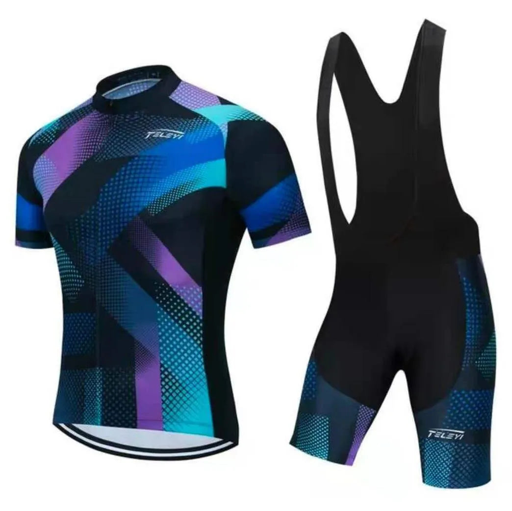 Cycling jersey set with top and pants for summer mountain and road biking in multiple colour options
