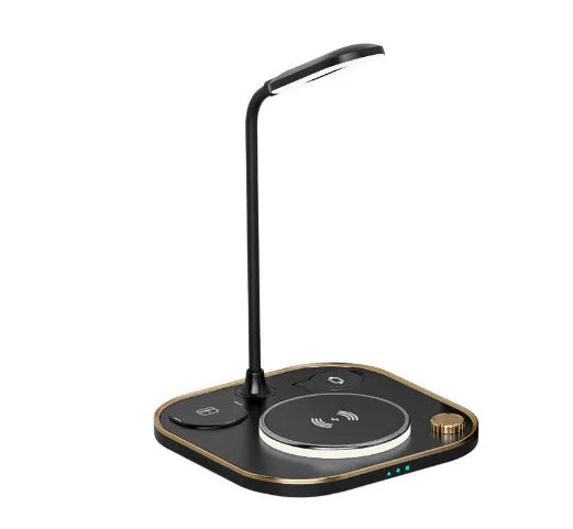 15W wireless magnetic charger with desk lamp base and Type-C cable in black, green, or white