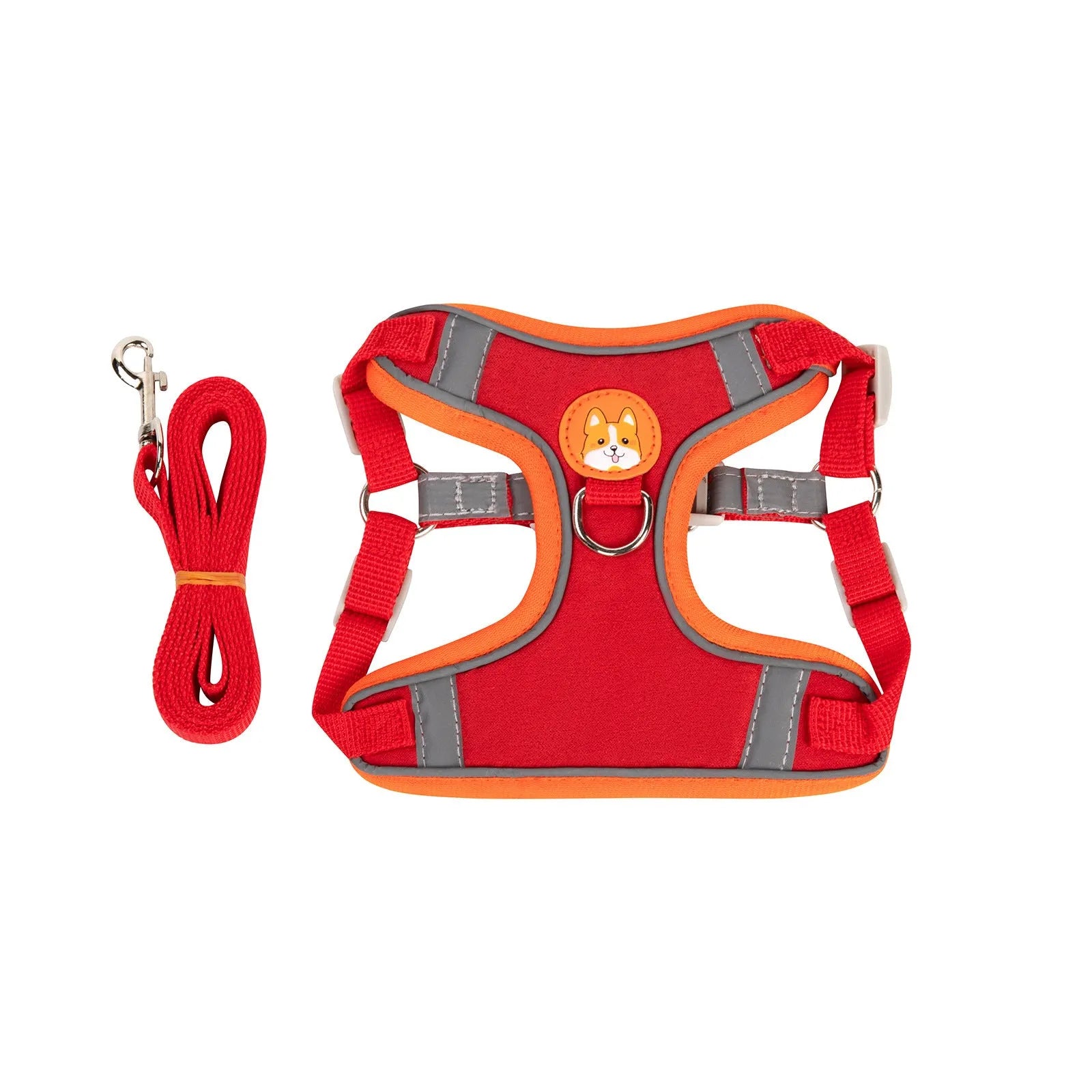 Adjustable dog harness with haulage rope and vest in multiple colour options.
