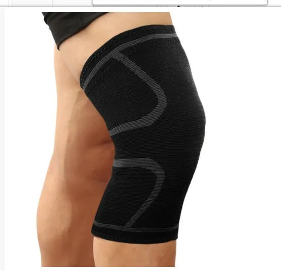 Black double corrugated sports kneecap for basketball and running