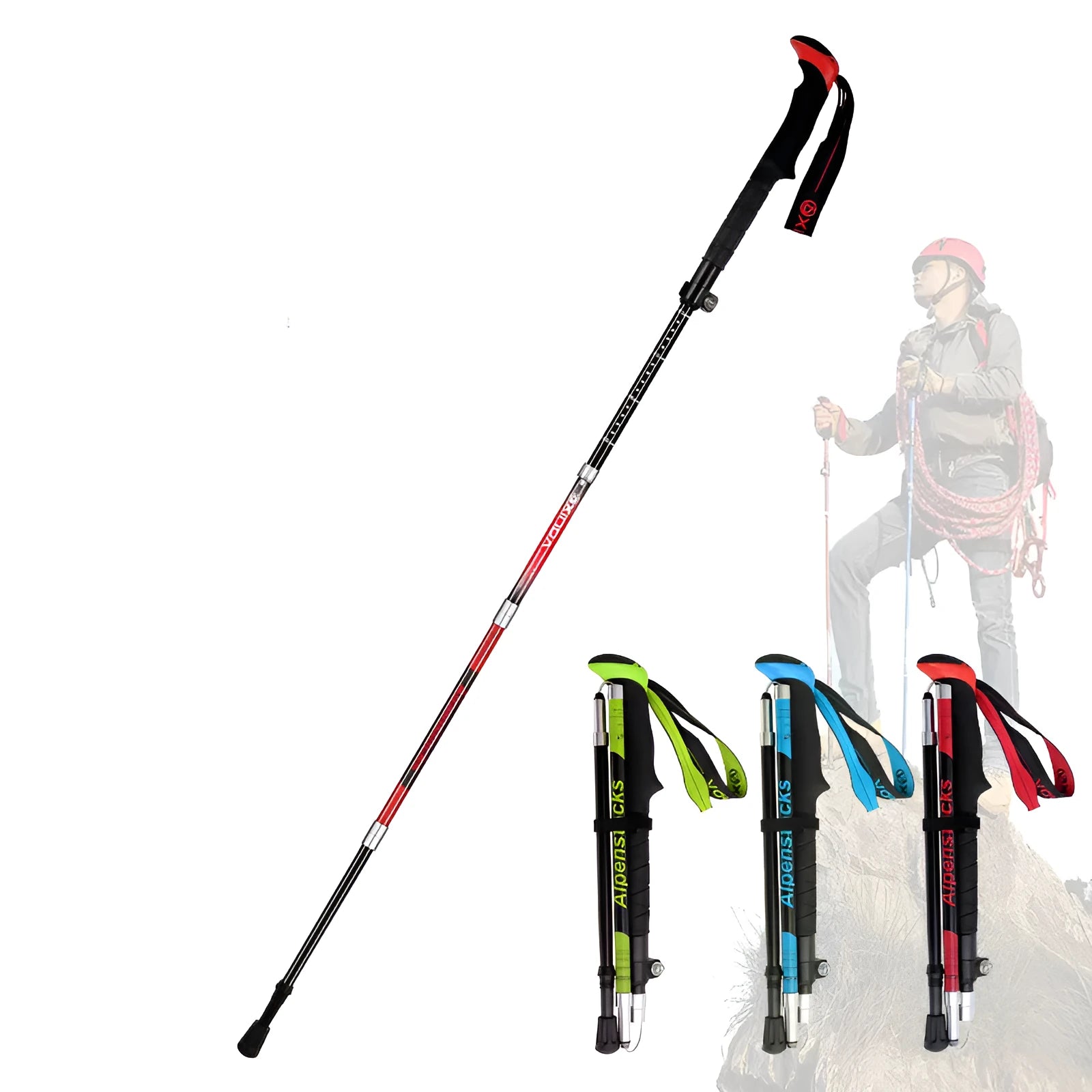 XINDA ultralight carbon fibre trekking poles with EVA handle and tungsten steel tip on a hiking trail