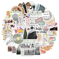 50 sheets of waterproof stickers with graffiti cartoon designs for luggage and notebook decoration, 4-6cm size