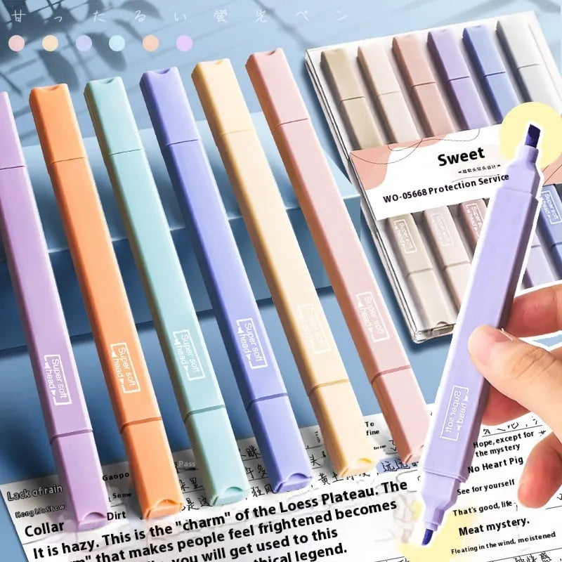 Double-ended fluorescent marking pens in mixed colour pack and themed Salt and Sweet series.