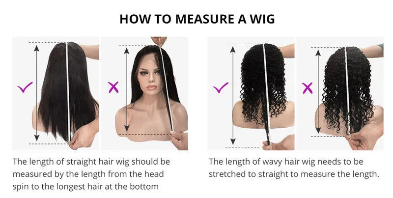 Brazilian Water Wave Headband Human Hair Wig for Ladies Medium Long Hair 8-18 Inch Lengths Can Be Dyed Any Skin Colour Photo Colour Natural Look