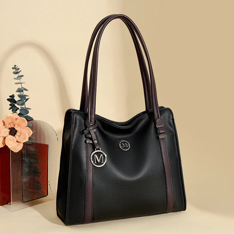 Women's large capacity crossbody bag in European retro style with soft PU leather construction