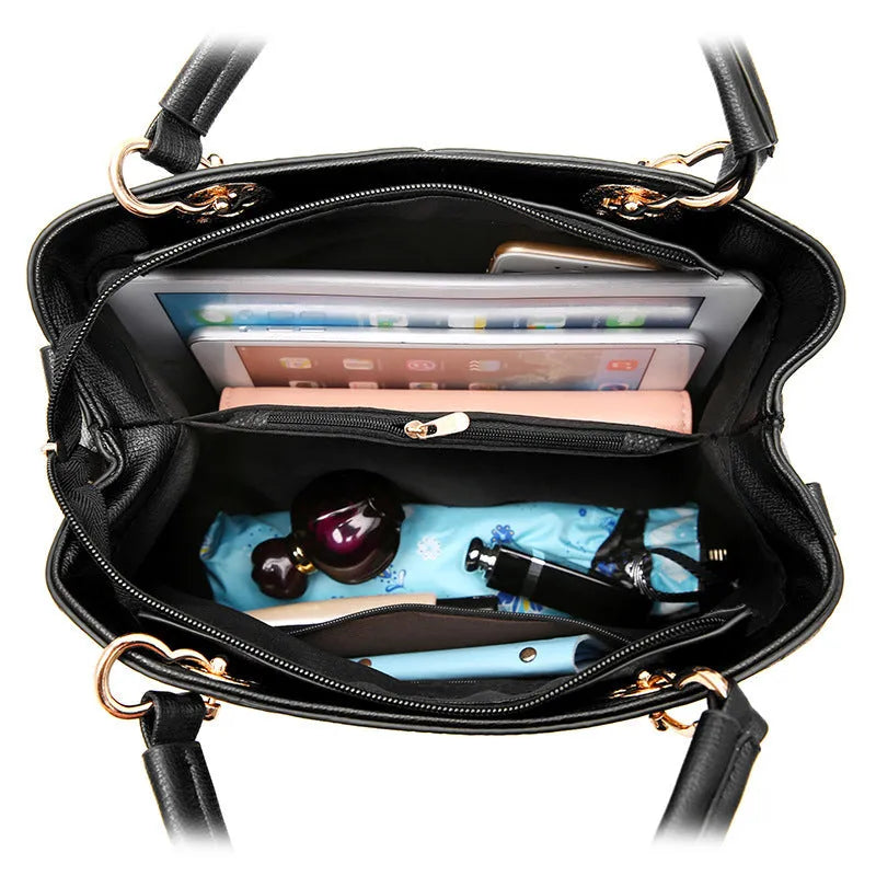Retro PU leather handbag with zipper closure and shoulder strap in assorted colours