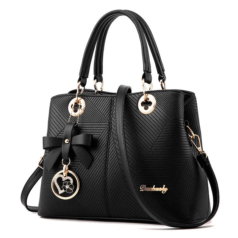 Retro PU leather handbag with zipper closure and shoulder strap in assorted colours