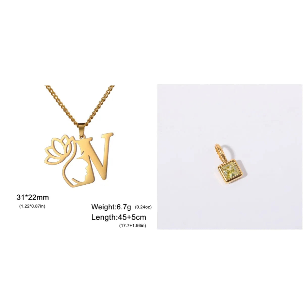 Stainless steel cross chain necklace with electroplated finish and single pendant