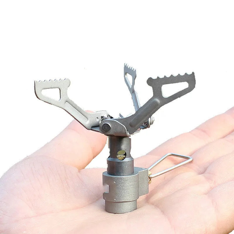 Portable gas camping stove with one-piece furnace design for outdoor use