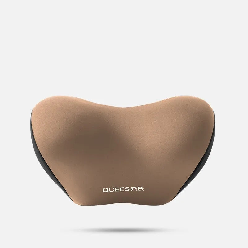 Automotive memory foam support cushion showing headrest and lumbar pillow options in grey colour