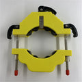 Adjustable glass bottle cutter tool in yellow with stainless steel blade for DIY craft projects
