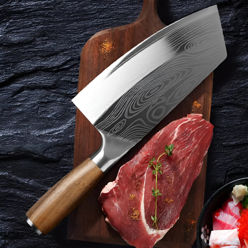 320mm stainless steel kitchen knife with forged blade construction