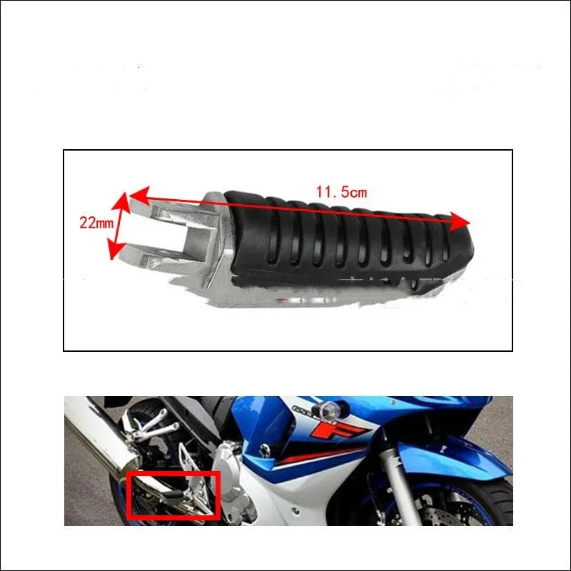 Black aluminium alloy motorcycle foot pegs for Suzuki Hayabusa and V-Strom models