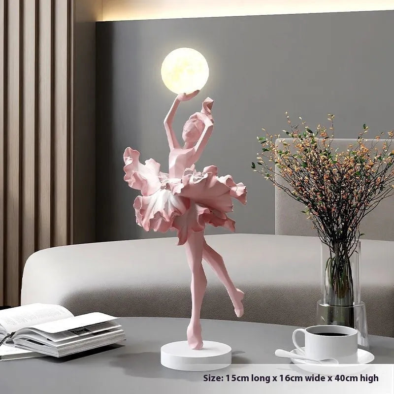 Art Girl Atmosphere USB rechargeable night light ornament in Black Gold colour