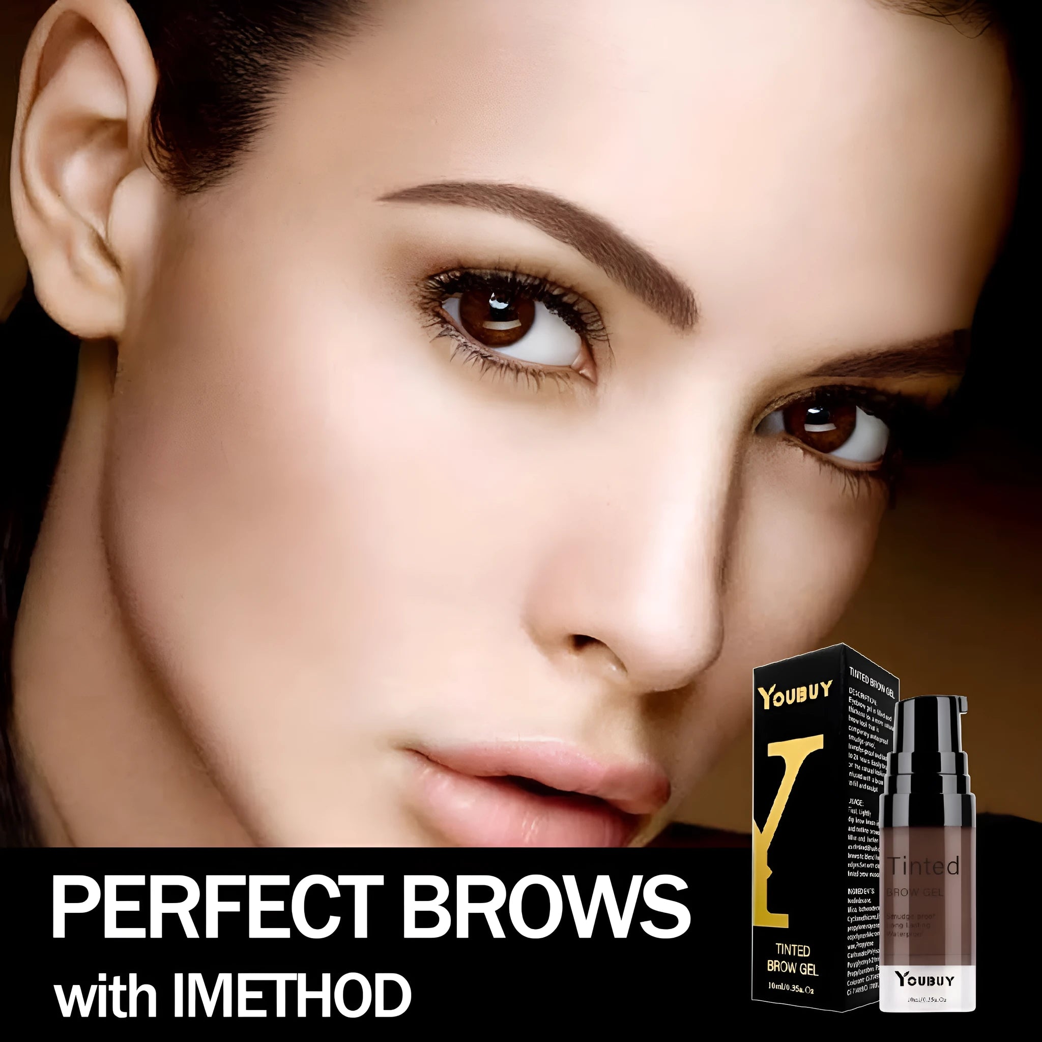 Waterproof eyebrow cream in dark gray and golden yellow shades for natural brows