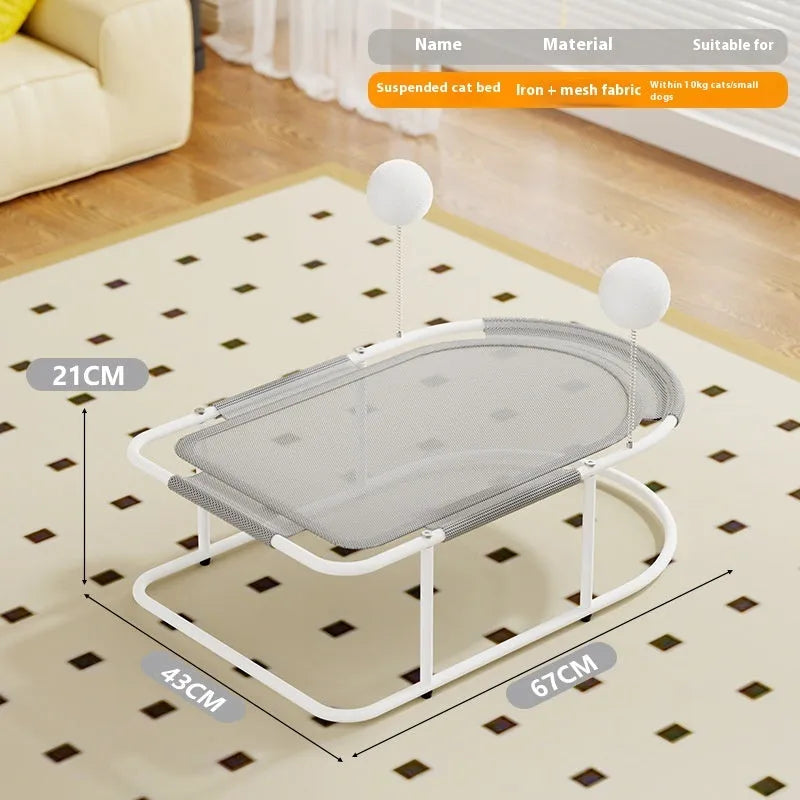 Large fabric cat kennel with breathable bracket framework in grey colour