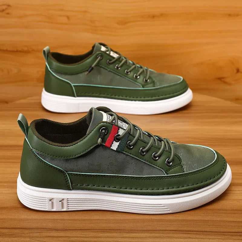 Men's high-cut canvas sneakers in grey, black, or green with a bandage dress style and round toe.