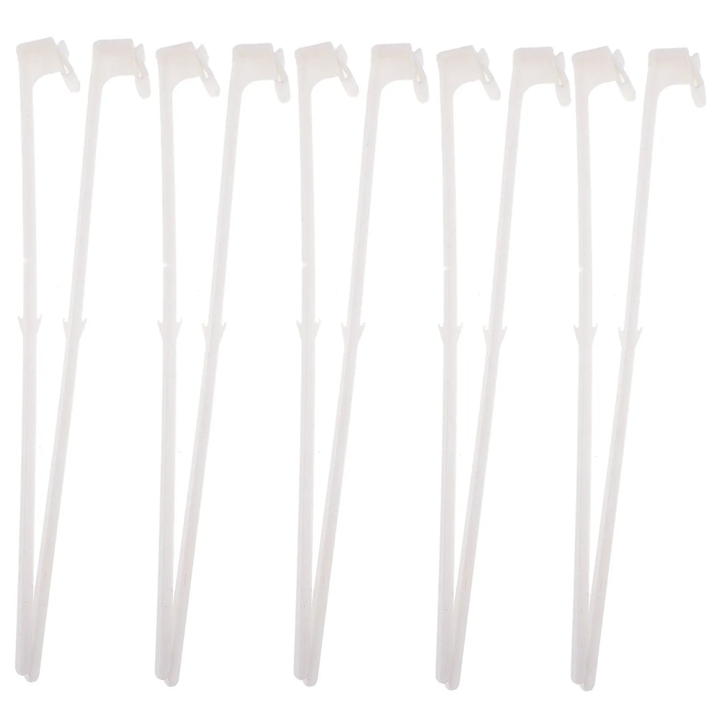 10 white PP plastic car window flag bracket clips for mounting flagpoles on vehicle windows
