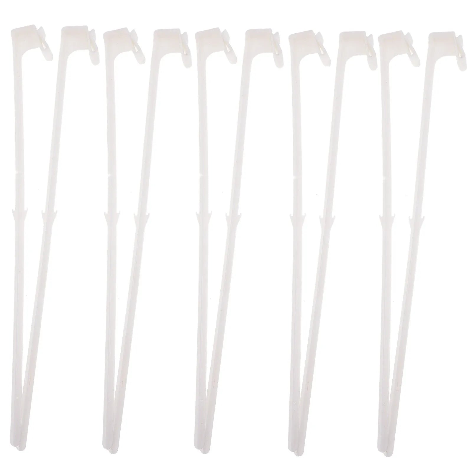 10 white PP plastic car window flag bracket clips for mounting flagpoles on vehicle windows