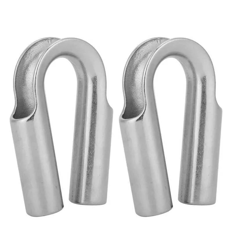 Stainless steel tubular chicken heart sleeve ring set showing round profile and various metric sizes.