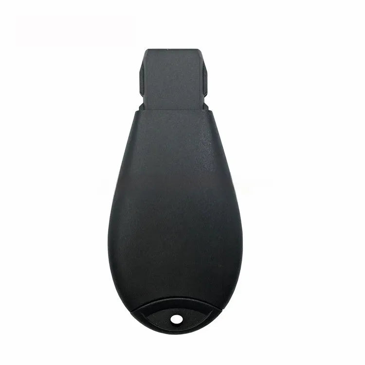Blue nylon and ABS brass replacement key shell for Dodge and Chrysler car smart keys.