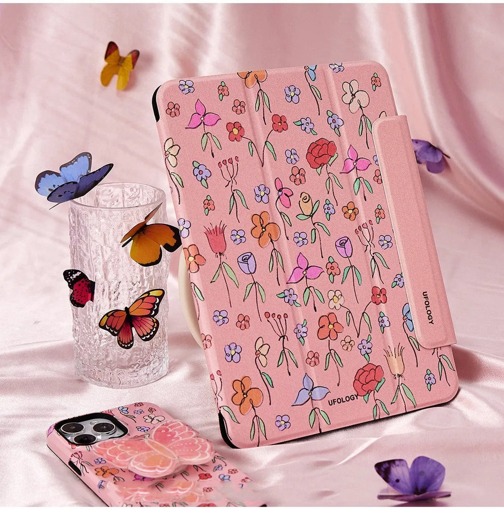 iPad Air magnetic protective sleeve with double-sided clip closure in polyurethane material