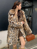 Street fashion faux fur coat with a faux fur collar, shown in mid-length and long styles.