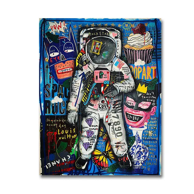 Frameless canvas graffiti abstract street poster spray painting art in size 40x50cm style A1
