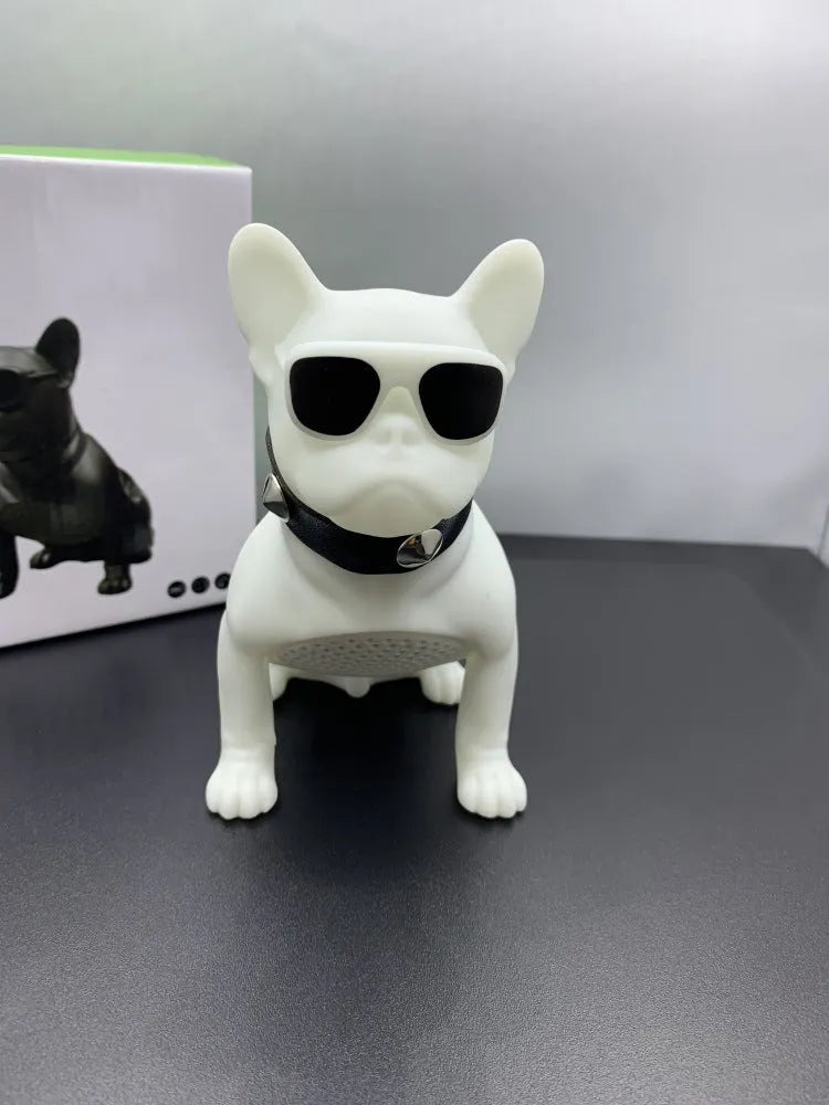 Mini bulldog Bluetooth speaker in black colour showing full body design with wireless connectivity