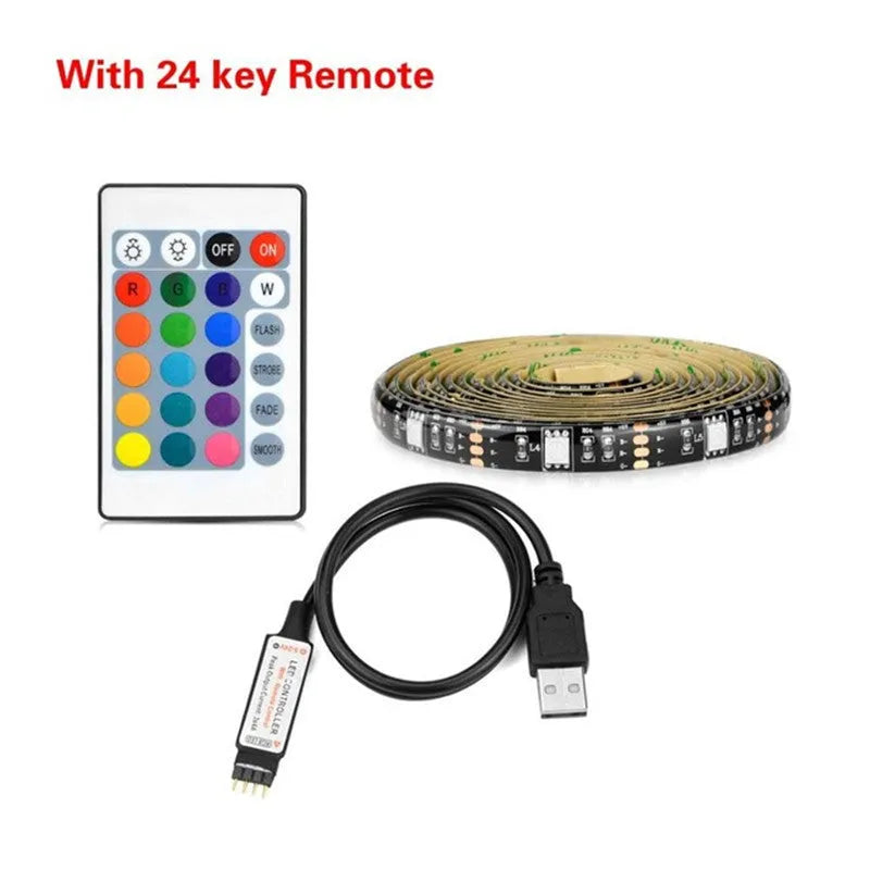 Flexible LED strip light with 30 beads per metre for TV and computer background lighting