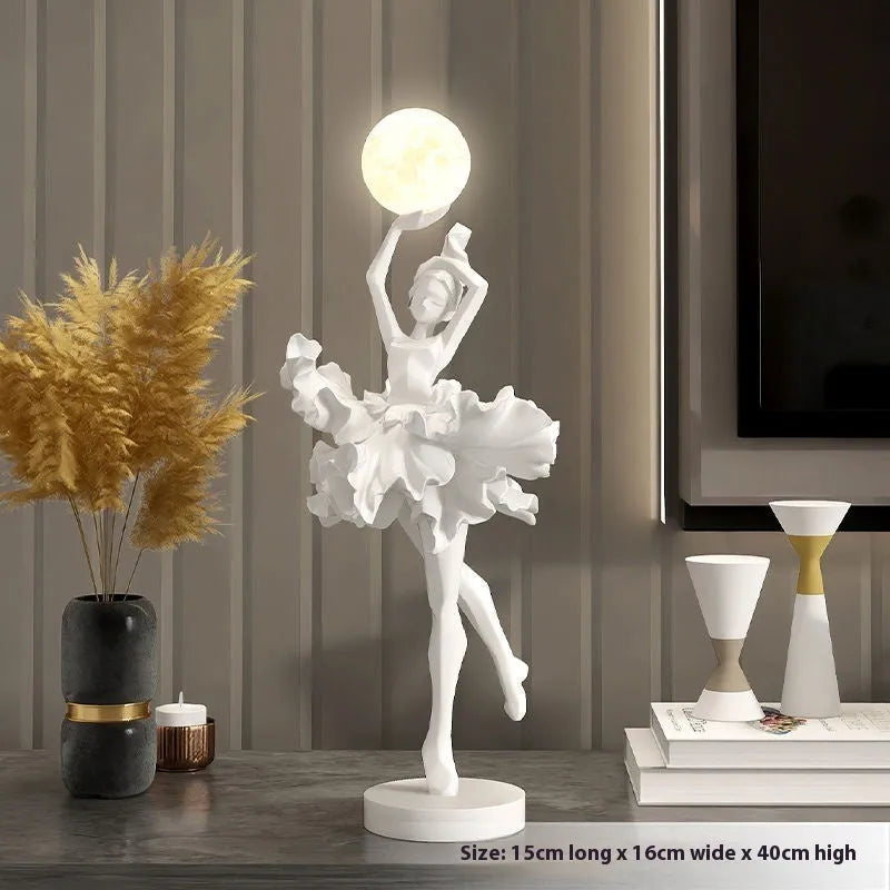 Art Girl Atmosphere USB rechargeable night light ornament in Black Gold colour