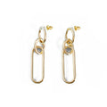 Geometric sterling silver needle colour hoop earrings with ring and line design