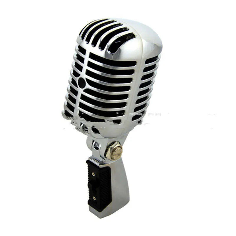 Silver classical retro all-metal dynamic stage microphone