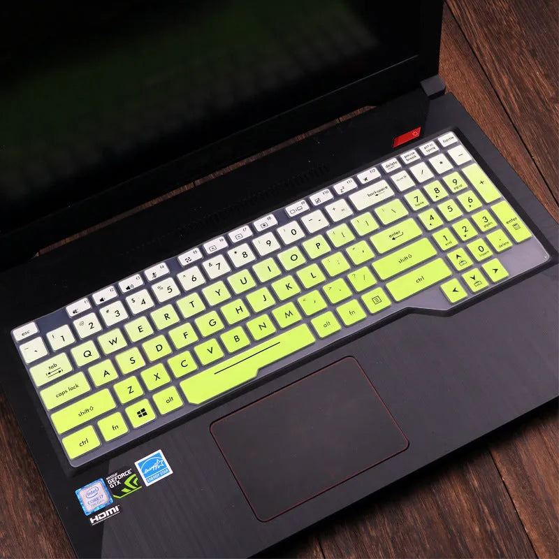 ASUS Flight laptop keyboard protective film cover in multiple colour options on a laptop.
