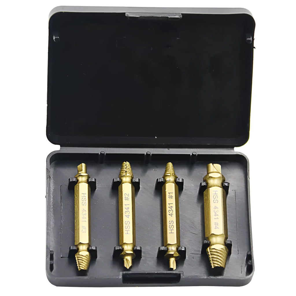 4341 high-speed steel screw extractor set for removing broken screws, bolts and nails